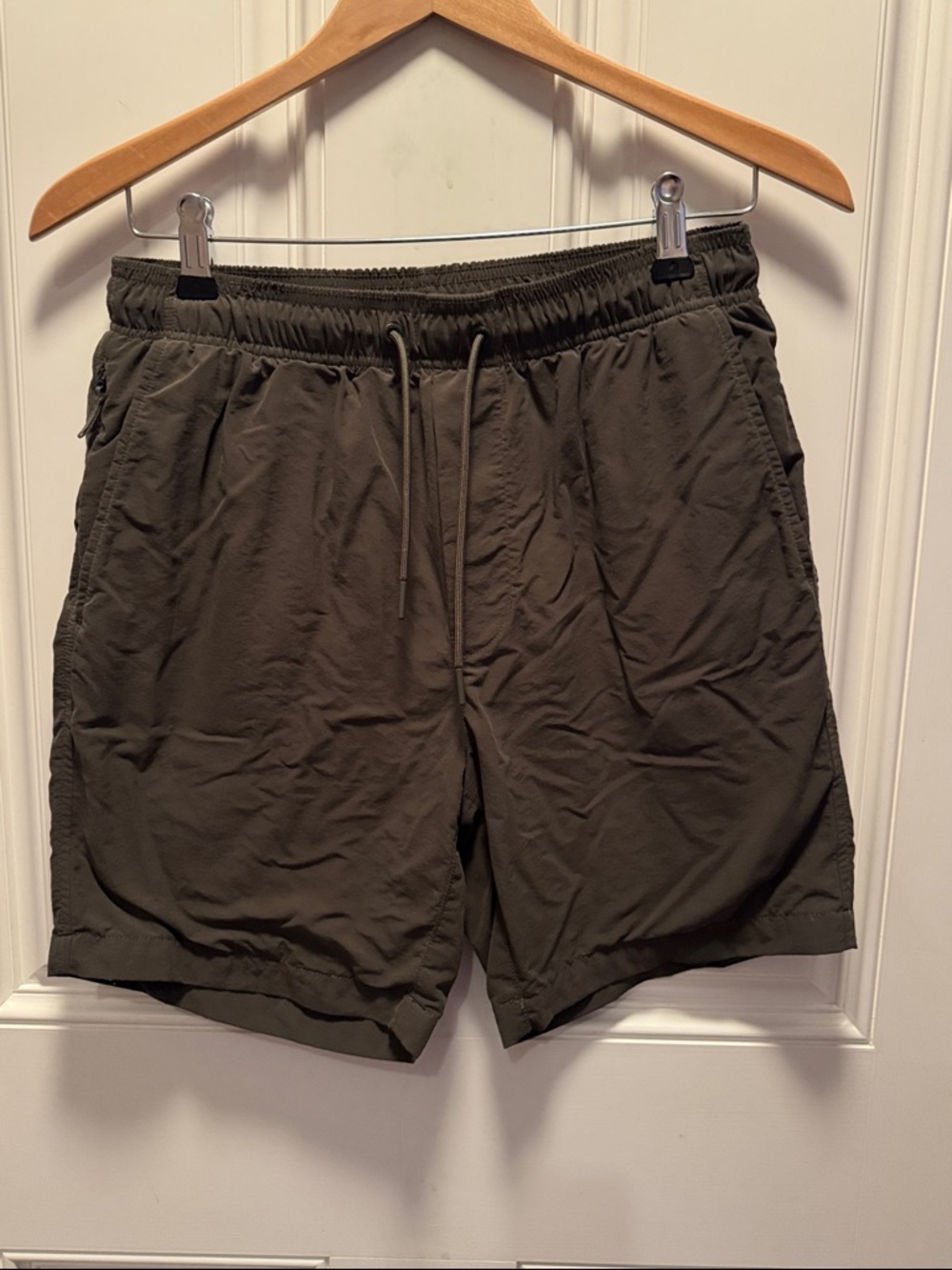 American Eagle Outfitters Nylon Olive Green Drawstring Shorts
